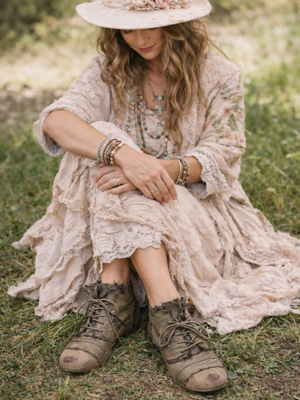 Magnolia Pearl Olive Green Lace-Up Ankle Boots